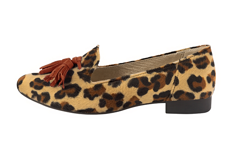 French elegance and refinement for these safari black and terracotta orange loafers with pompons, 
                available in many subtle leather and colour combinations. You can choose your materials and colours.
This pretty classic moccasin will bring a touch of femininity. 
  
                Matching clutches for parties, ceremonies and weddings.   
                You can customize these loafers to perfectly match your tastes or needs, and have a unique model.  
                Choice of leathers, colours, knots and heels. 
                Wide range of materials and shades carefully chosen.  
                Rich collection of flat, low, mid and high heels.  
                Small and large shoe sizes - Florence KOOIJMAN